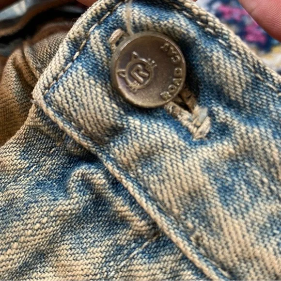 Vintage 90s/Y2K RARE Road Cat Suede And Felt Patchwork Maxi Denim Skirt Size M - Picture 7 of 16